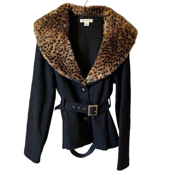 MARISA CHRISTINA 100% WOOL Cropped Tench Coat Jacket - Picture 8 of 8